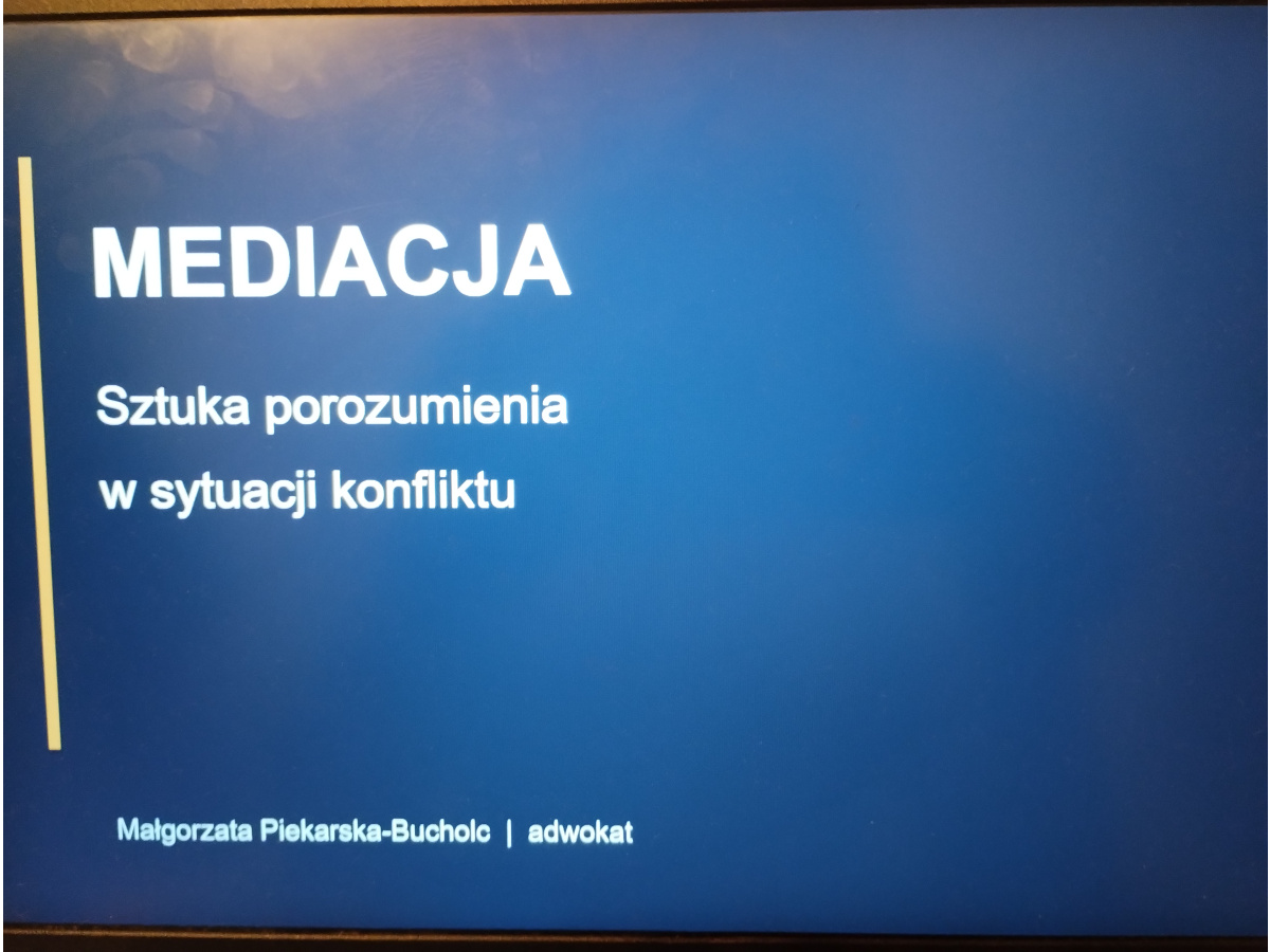 Slajd z prezentacji o mediacji 